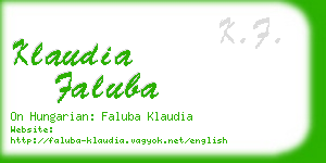 klaudia faluba business card